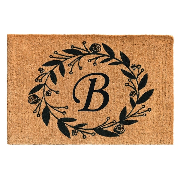 Configuracion 24 x 36 x 1.5 in. Black Rose Rectangular Doormat Natural - Letter B CO3360649 - main